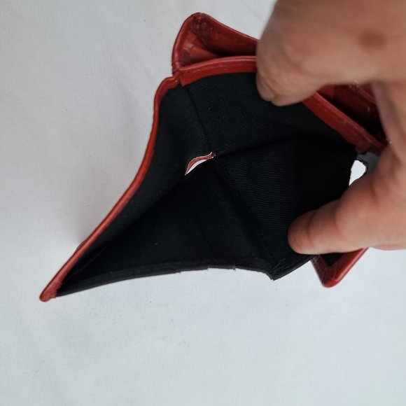 Vintage Fossil Mini Compact Wallet Red Leather - Picture 10 of 16